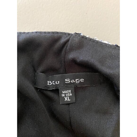 Blue Sage Black & Silver Chevron Sequin Tank Top & Jacket XL - Picture 6 of 16